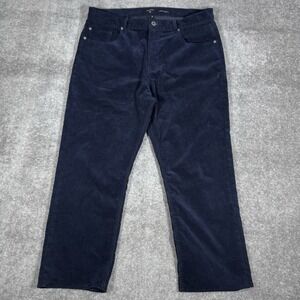 Quiksilver Pants Men's 38x26‎ Blue Corduroy Straight Tapered Fit *Hemmed